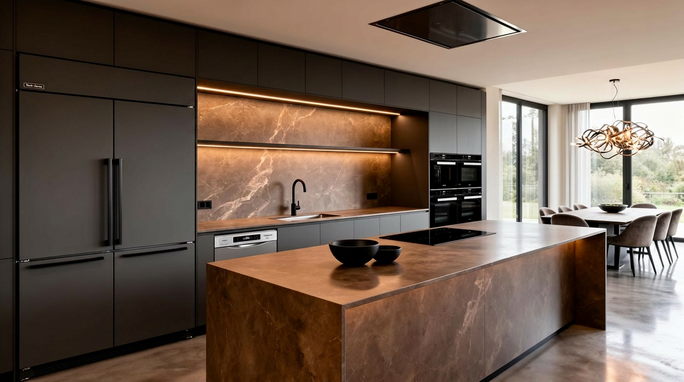 Italian-inspired custom walnut kitchen by Firenze